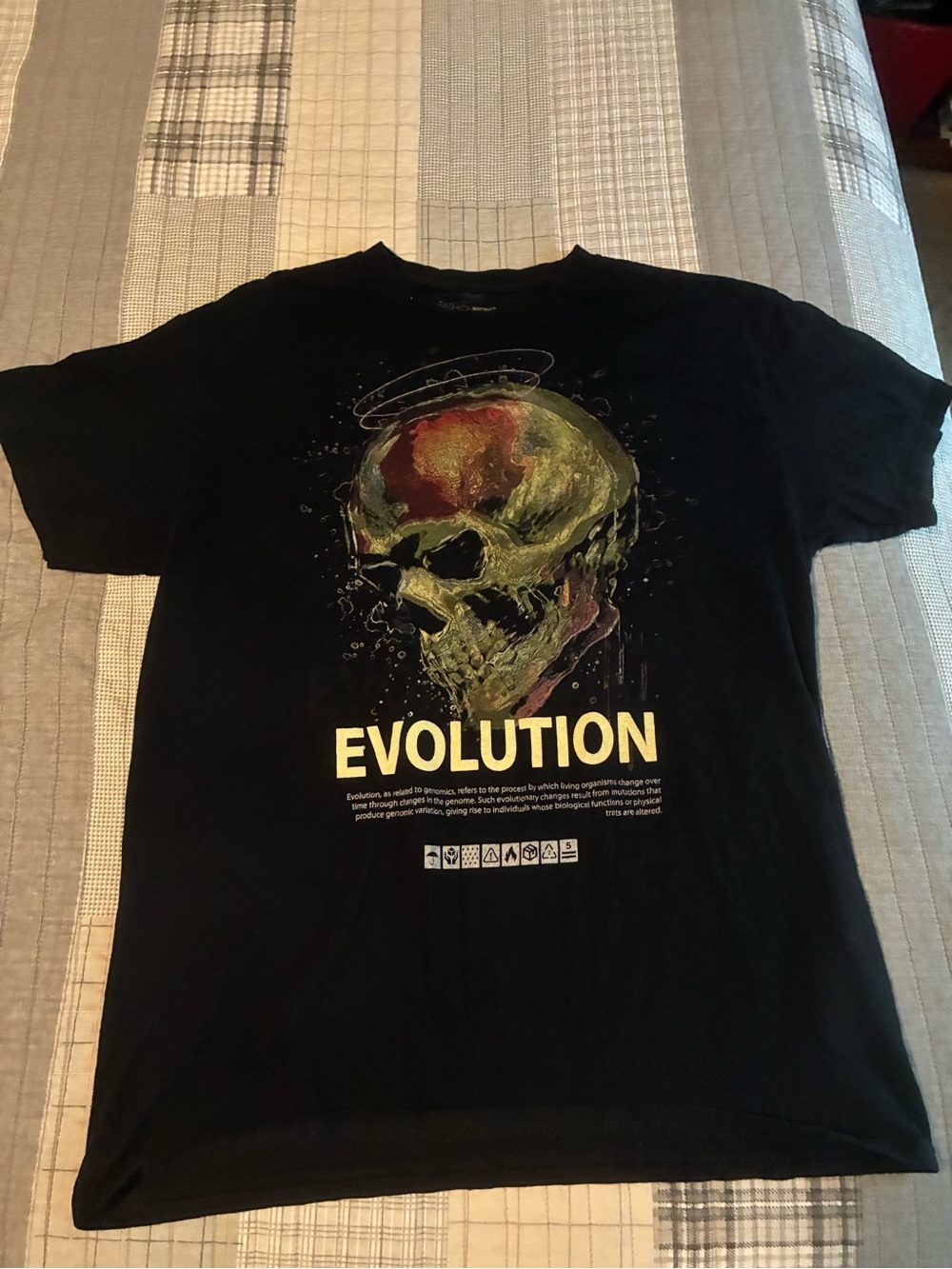Evolution Skull Graphic Tee - Black